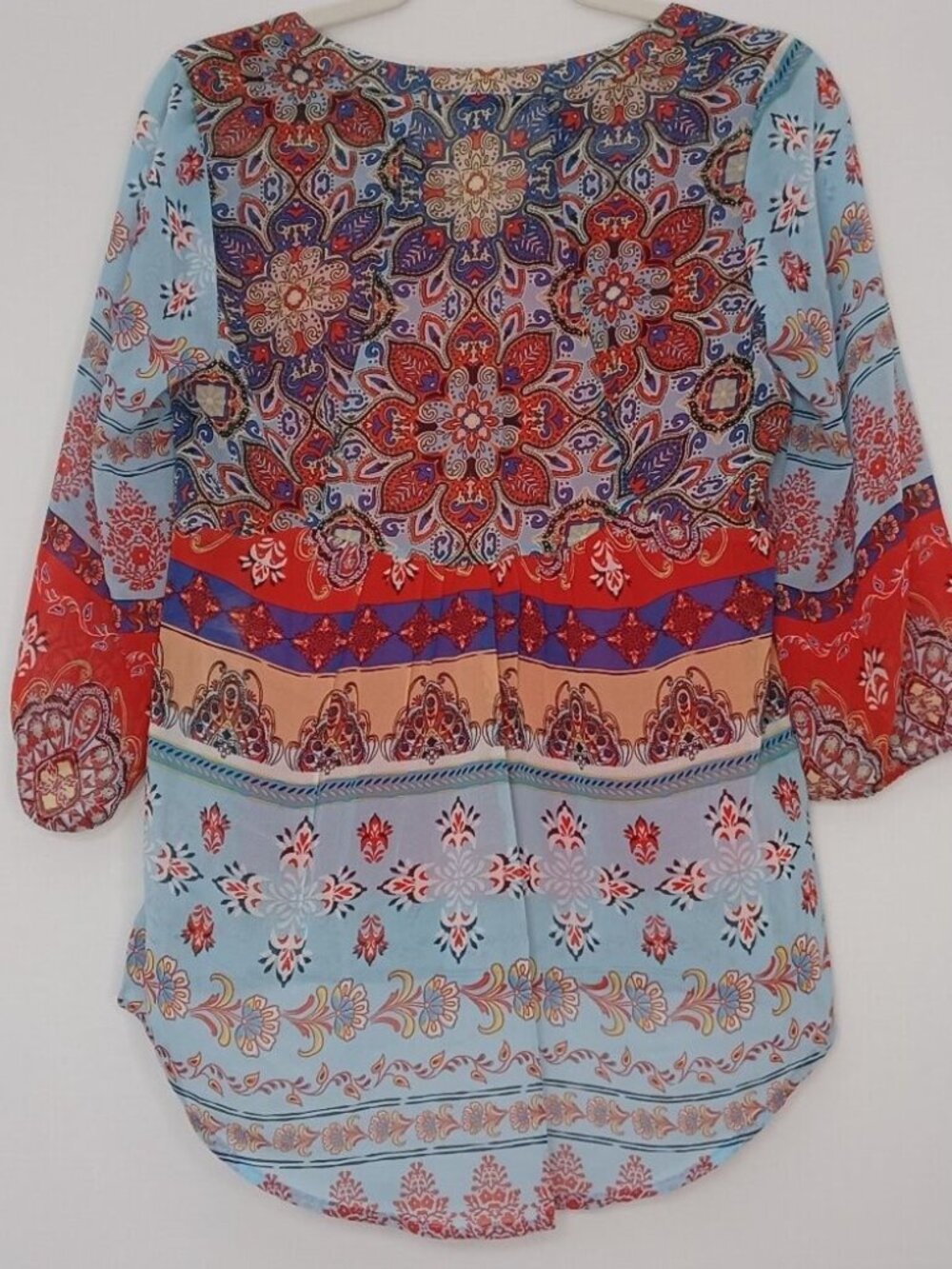 Women Sheer Boho/hippie w/ red matching cami Size Petite Large